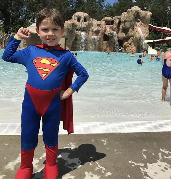 Child in superman costume