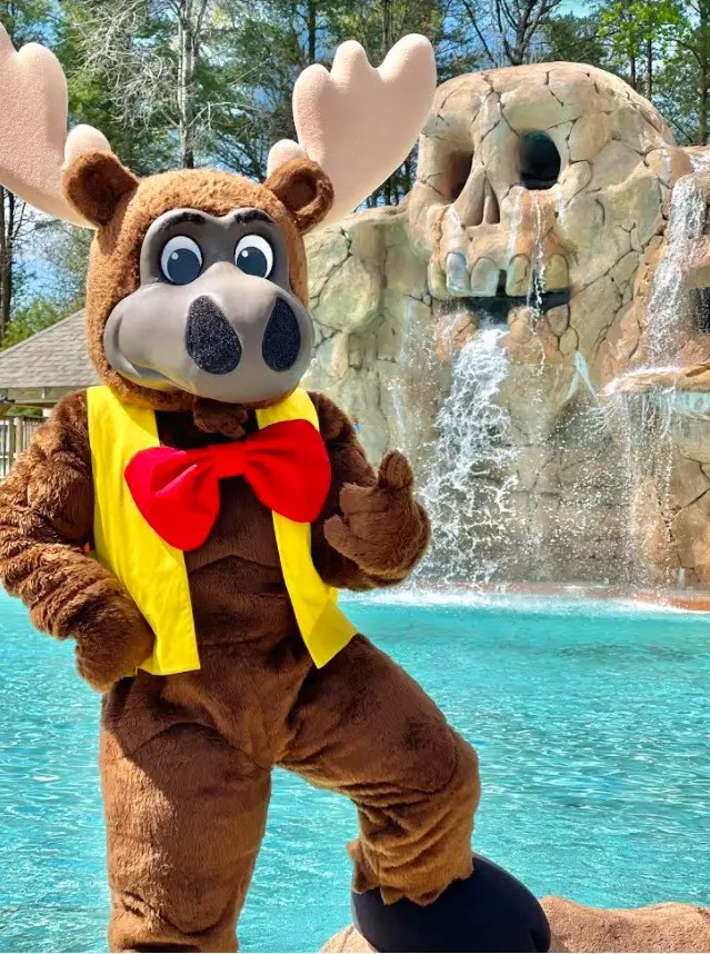 Bruce the Moose Mascot by pool