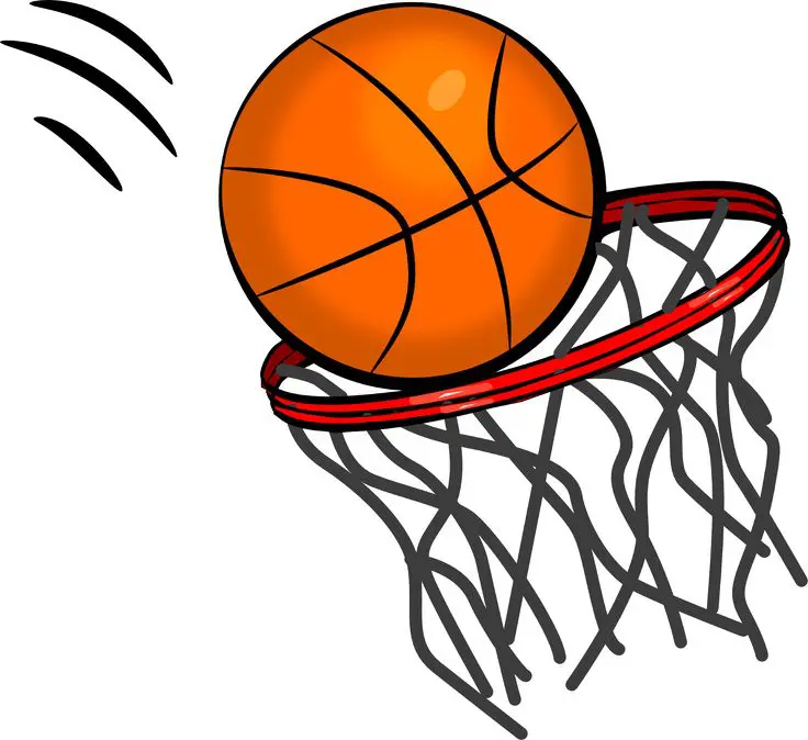 Basketball in net clip art